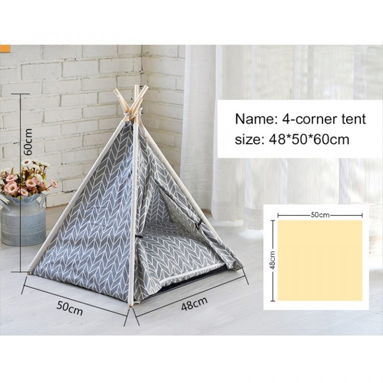 Portable Linen Pet Tent Dog House kitten House Washable Teepee Puppy ...